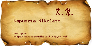 Kapuszta Nikolett névjegykártya