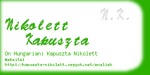 nikolett kapuszta business card